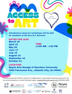 Access to Art workshops with P.I.L.O.T. Services flyer