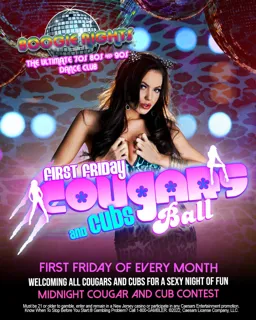 Boogie Nights - Cougars and Cubs Ball flyer